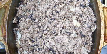 мусака из цветной капусты с мясом и грибами