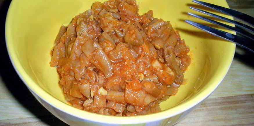 Рецепт тушеной спаржевой фасоли с мясом и овощами