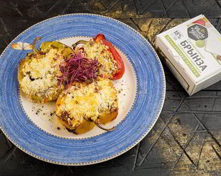 Запеченные перцы с брынзой