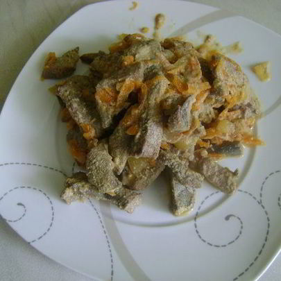 Диетическая печень по-строгановски