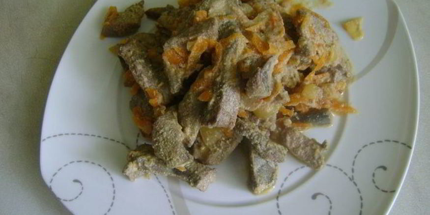 Рецепт диетической печени по-строгановски