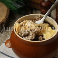 Рецепт Куриной печени с сыром в горшочке