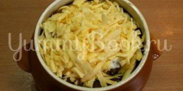 куриная печень с сыром в горшочке