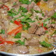 Рецепт Куриной печени, тушенной с болгарским перцем