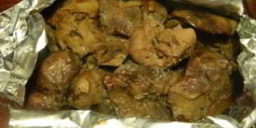 куриная печень, запеченная в фольге