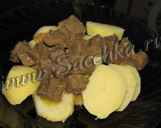 Куриная печенка с грибами