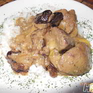 Рецепт Печени индюшки с яблоками и черносливом