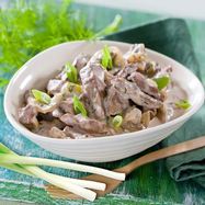 Рецепт Печени по строгановски с молоком