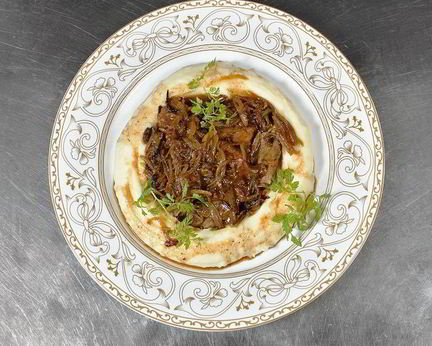 Печень по-венециански c пюре