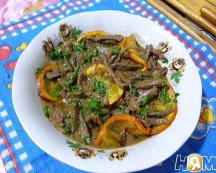 Печень с апельсинами
