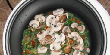 печень с грибами в мультиварке