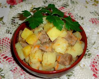 Печень с картошкой в мультиварке