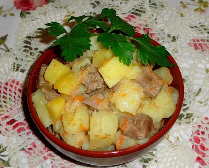 Печень с картошкой в мультиварке