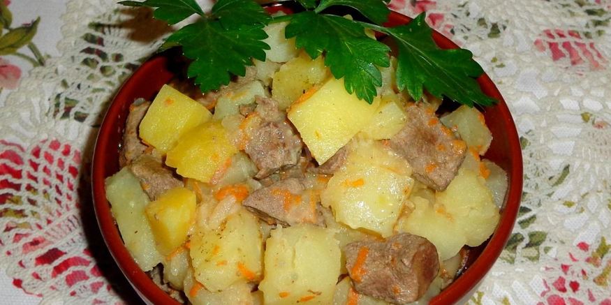 Рецепт печени с картошкой в мультиварке
