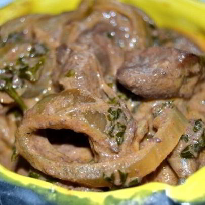 Печень с томатной пастой