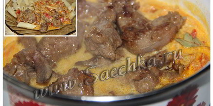 Рецепт печени в морковно-томатной подливе