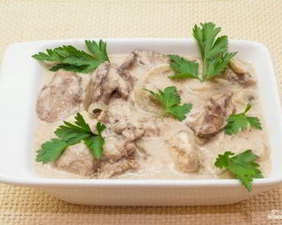 Печень в сливках в мультиварке