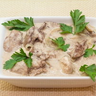 Печень в сливках в мультиварке