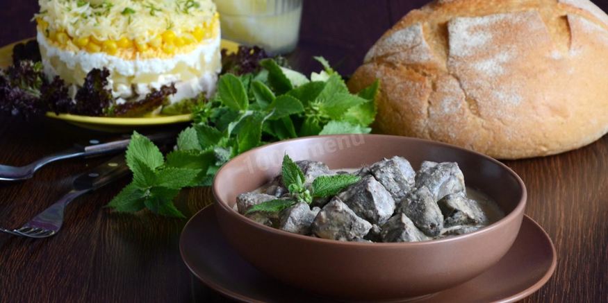 Рецепт печени в сливочном соусе