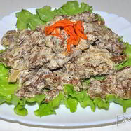 Рецепт Печени в сметанно-горчичном соусе