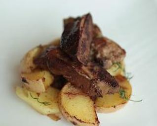 Печень, жаренная с картофелем