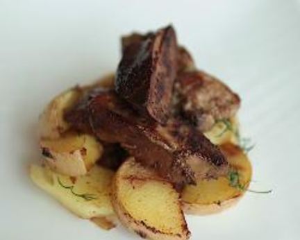 Печень, жаренная с картофелем