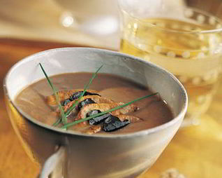 Пюре из каштанов с гусиной печенью