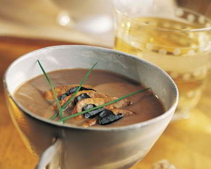 Пюре из каштанов с гусиной печенью