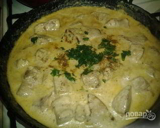 Свиная печень в сметане