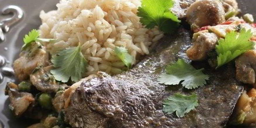 Рецепт жареной печени с грибами в азиатском стиле