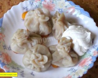 Китайские пельмени с креветками грибами и мясным фаршем