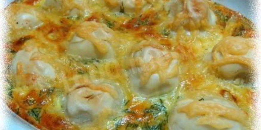 Рецепт пельменей с брынзой в омлете