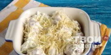 пельмени, запеченные со сметаной и сыром