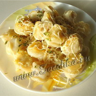 Запеченные пельмени