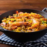 Рецепт Паэльи с курицей и креветками