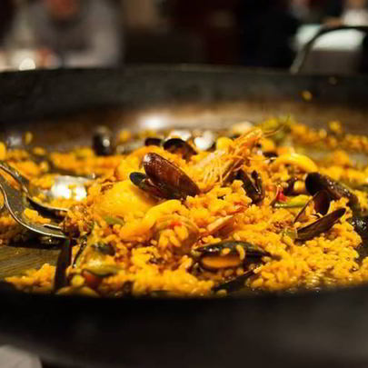 Паэлья с треской и мидиями