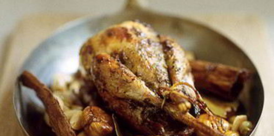 Рецепт перепелки с каштанами и иранским пловом