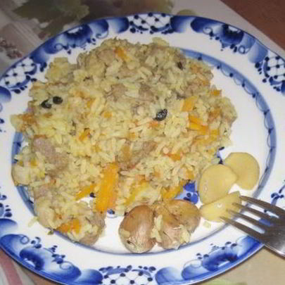 Плов из баранины с помидорами