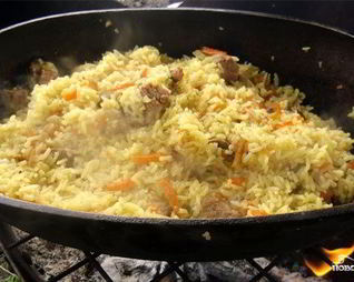 Плов из баранины в казане