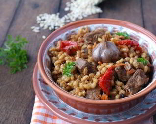 Плов из перловки с курицей