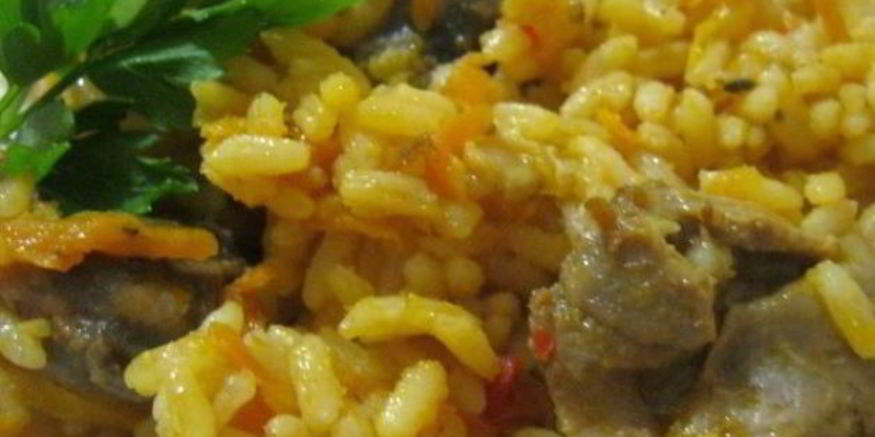 Рецепт плова из желудков куриных