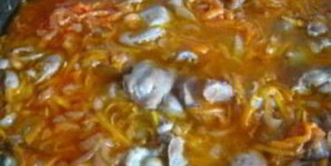 плов из желудков куриных