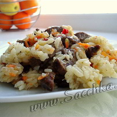 Плов с говяжьим сердцем в мультиварке