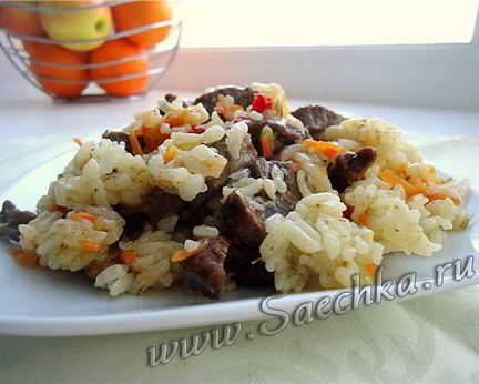 Плов с говяжьим сердцем в мультиварке