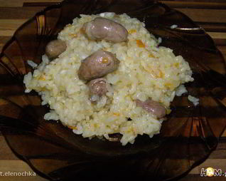 Плов с куриными сердечками