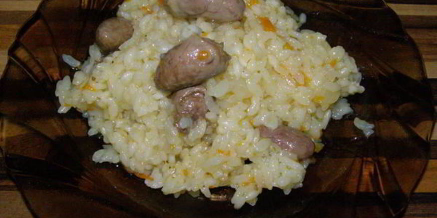 Рецепт плова с куриными сердечками