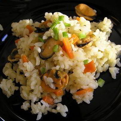 Плов с мидиями и шалфеем