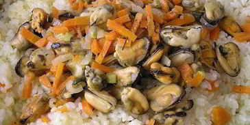 плов с мидиями и шалфеем