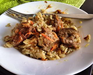 Плов с телятиной и карри