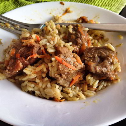 Плов с телятиной и карри